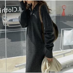 Super Soft Polo Neck Knit Dress